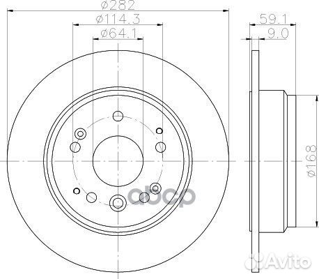 Диск тормозной honda element 8DD355120321 hella