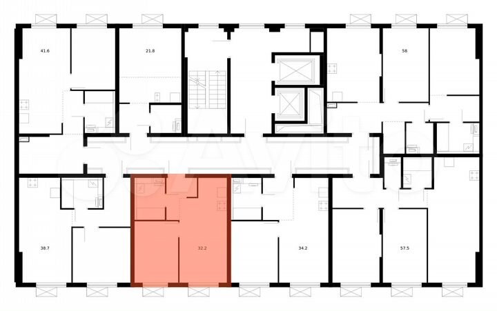 1-к. квартира, 32,2 м², 3/16 эт.