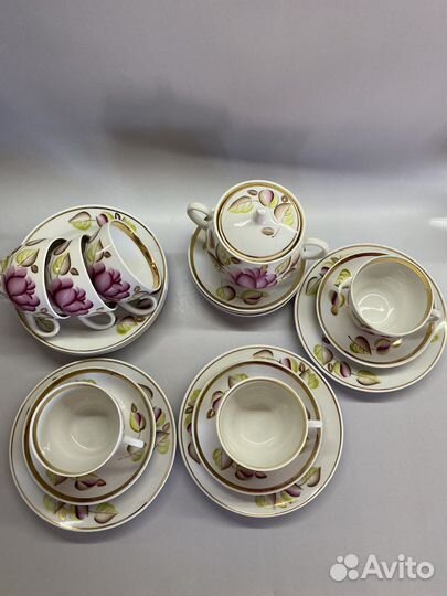 Сервиз чайный. Чайные пары. Сахарница