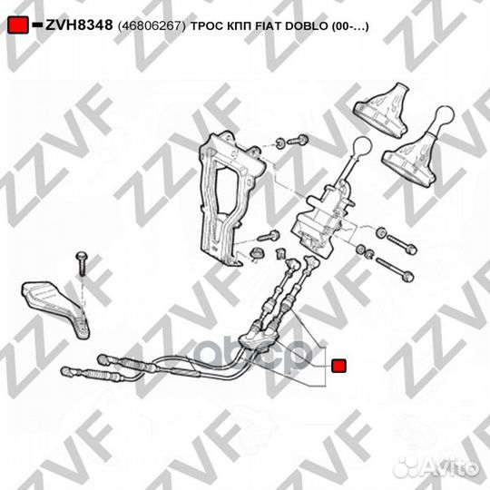 Трос кпп fiat doblo (00-:) 46806267 ZVH8348 zzvf