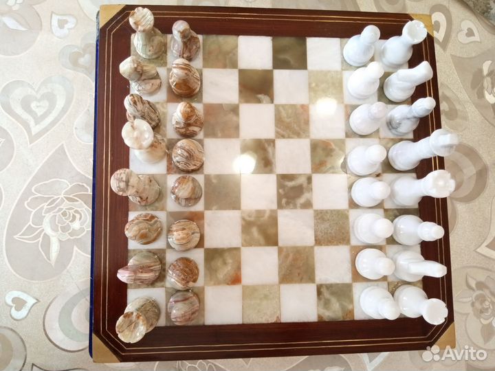 Шахматы из натурального камня (Оникс, мрамор)