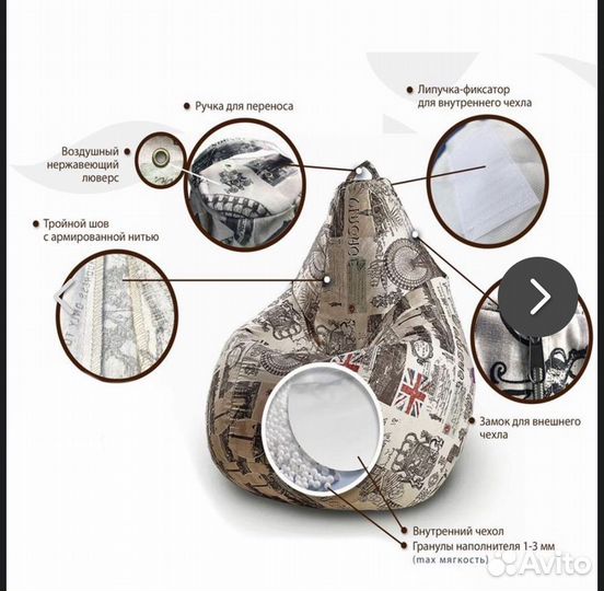 Кресло груша мешок пуф