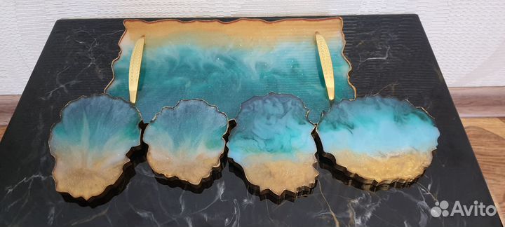 Набор-поднос с подстаканниками