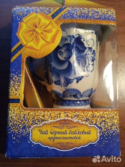 Кружка Гжель в подарочной упаковке