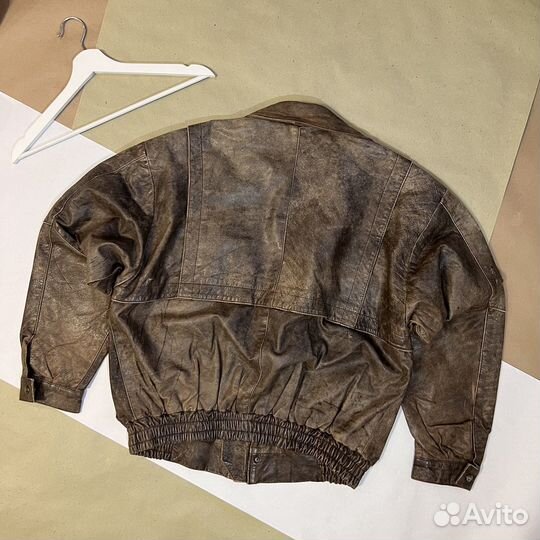 Vintage leather bomber jacket