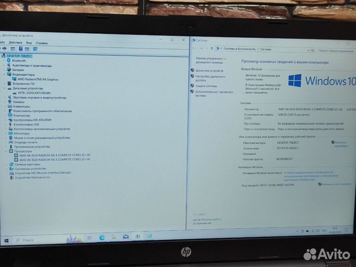Ноутбук HP 4/256 для работы учебы