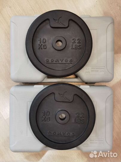 Набор гантелей или штанга + 2 блина по 10кг