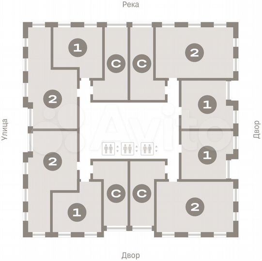 2-к. квартира, 65 м², 20/25 эт.