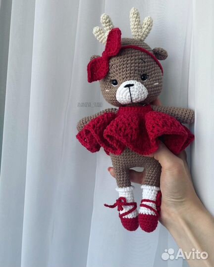 Игрушка вязаная Олененок под заказ