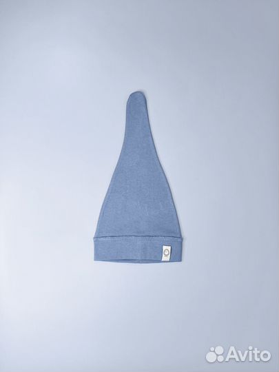 Шапочка для новорожденного голубая