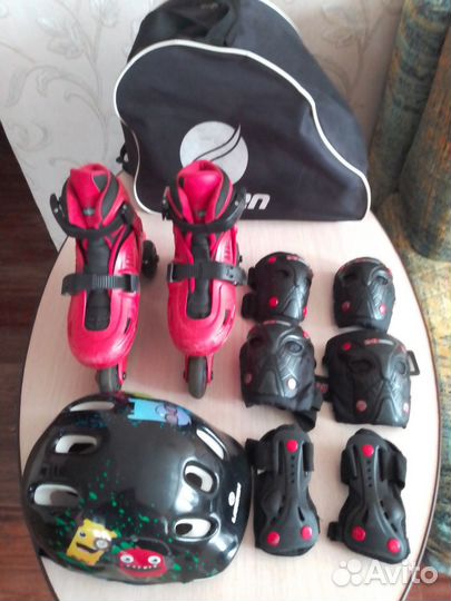 Ролики детские 30-33 + защита+шлем+сумка