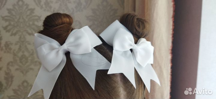 Бантики белые школьные Бант заколка