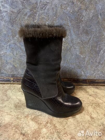 Зимние женские сапоги 38 натуральная кожа