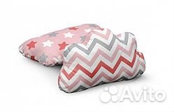 Подушка Облако Зигзаг коралловый/Пряники коралловы