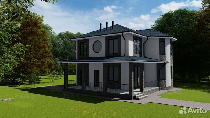 Строительство домов и коттеджей. Дом 221 м. кв