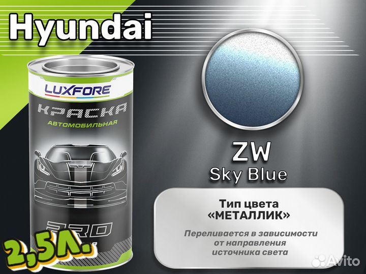 Краска Luxfore 2,5л. (Hyundai ZW Sky Blue)
