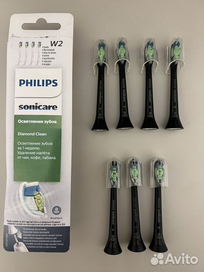 Насадки philips sonicare w2 белые 3шт черные 7шт