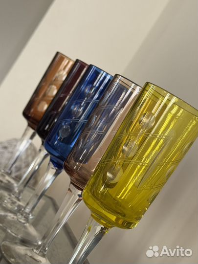Фужер цветной хрусталь 140 мл антикварный