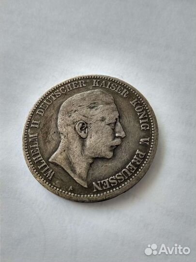 5 марок 1898 Wilhelm 2 серебро