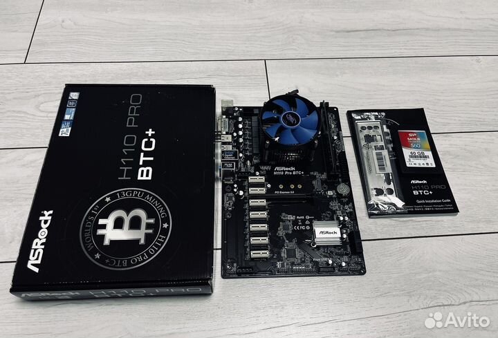 AsRock H110 Pro BTC+ G3900 4Gb DDR 4 SSD 60Gb