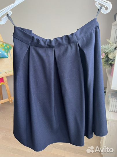 Юбка школьная новая синяя рост 140