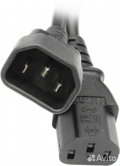 Кабель питания Hama IEC320 C13 - C14, 1.5м