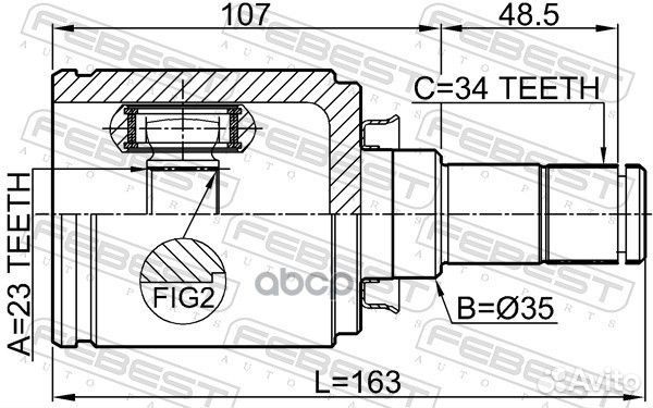 Шрус внутренний правый 23X35X34 1811A16RH Febest