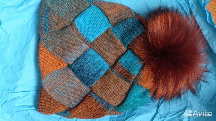 Шапка женская ручной вязки новая