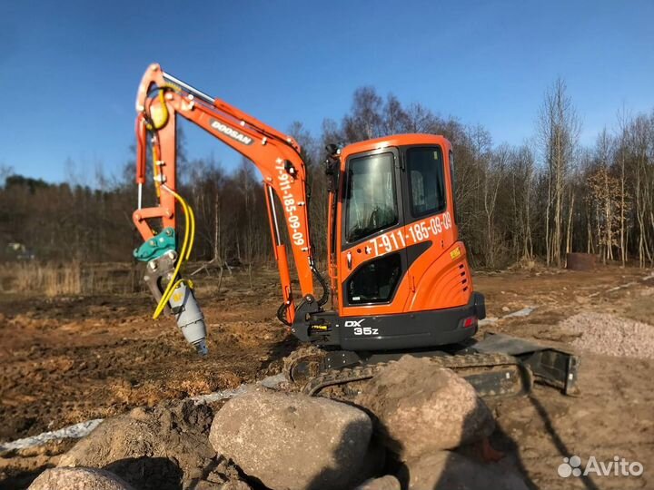 Аренда мини экскаватора, ямобур, сваекрут