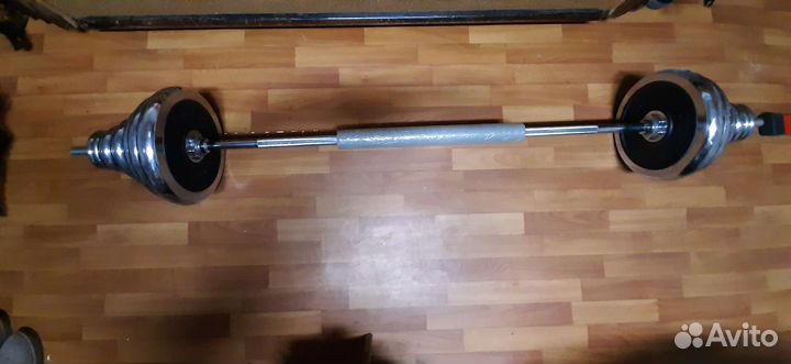 Штанга хромированная Гриф Блины Torneo