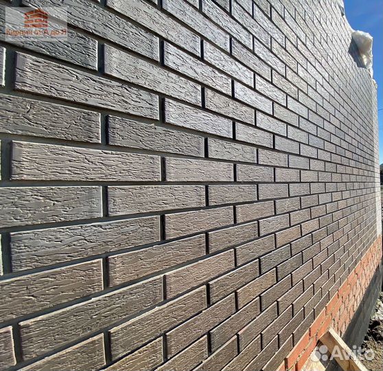 Облицовочный керамический кирпич графит лава