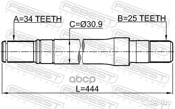 Полуось перед прав 1812A17dtrh Febest