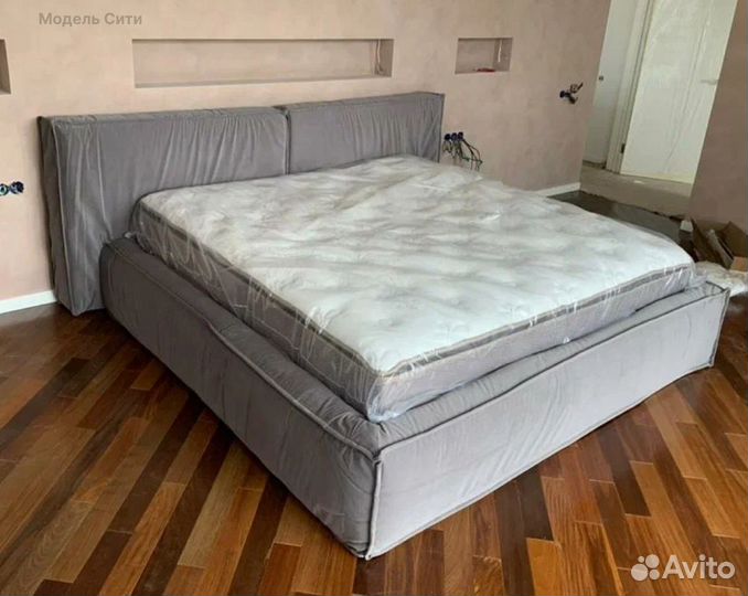 Кровать двухспальная мягкая в стиле лофт Loft
