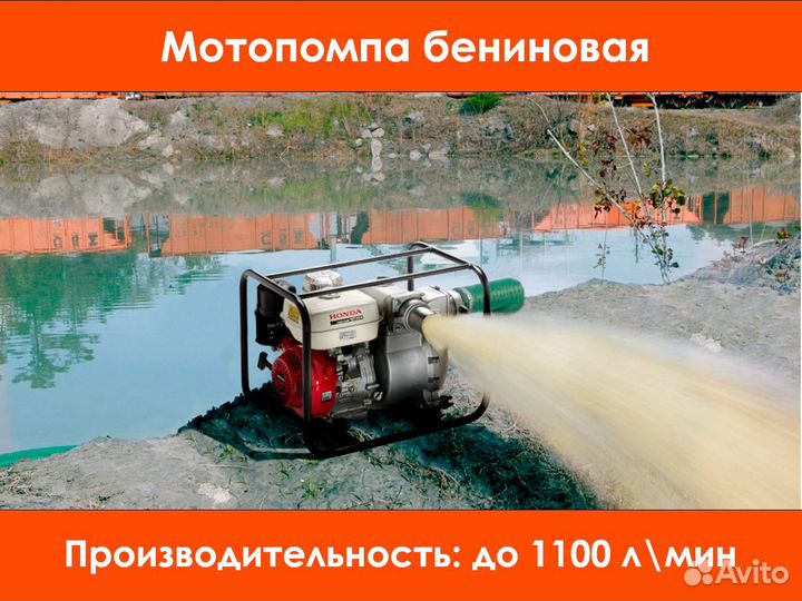 Аренда мотопомпы. Откачка воды мотопомпой