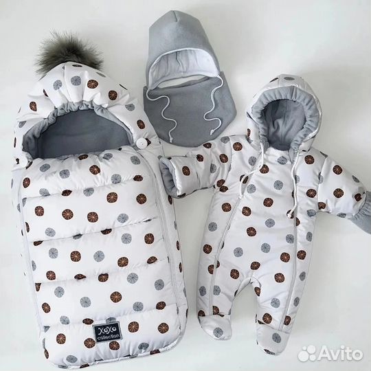 Зимний комплект на выписку с комбинезоном