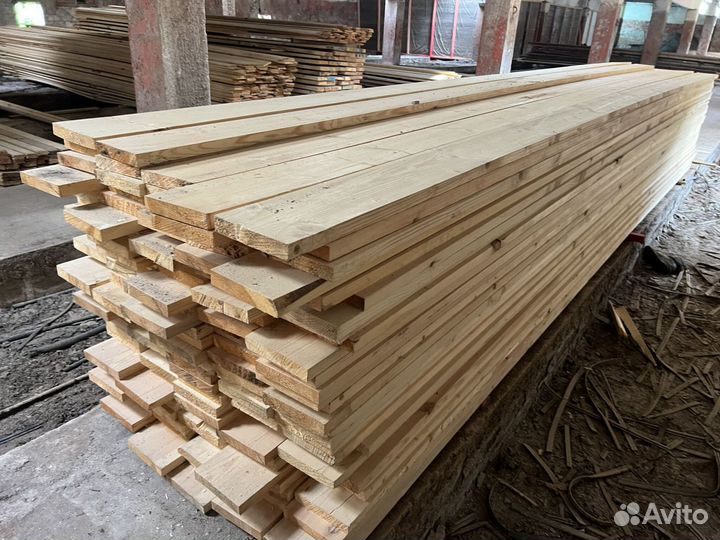 Доска сухая строганная 35х195х6000 влажность 10-12