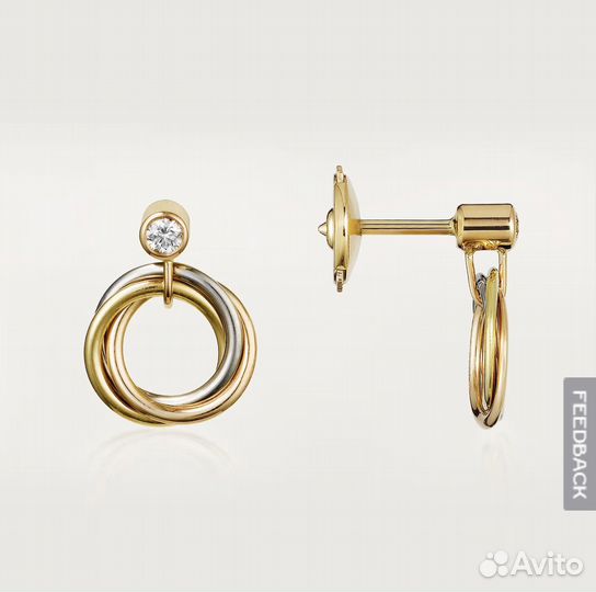 Серьги золотые cartier