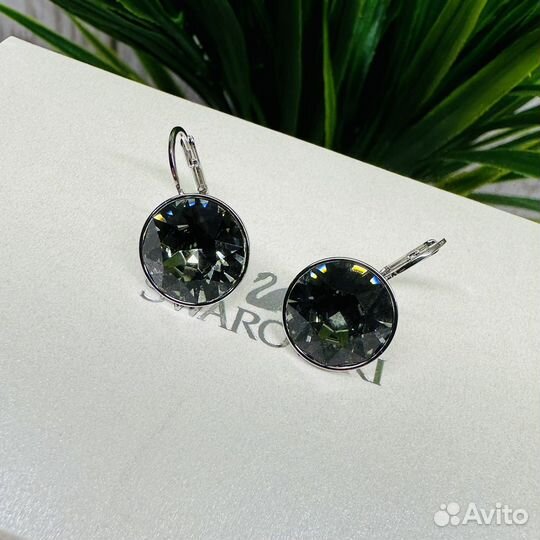 Серьги swarovski bella графитовые