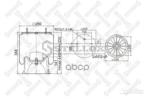 Пневмоподушки подвескиstellox 90-40222-SX Stellox