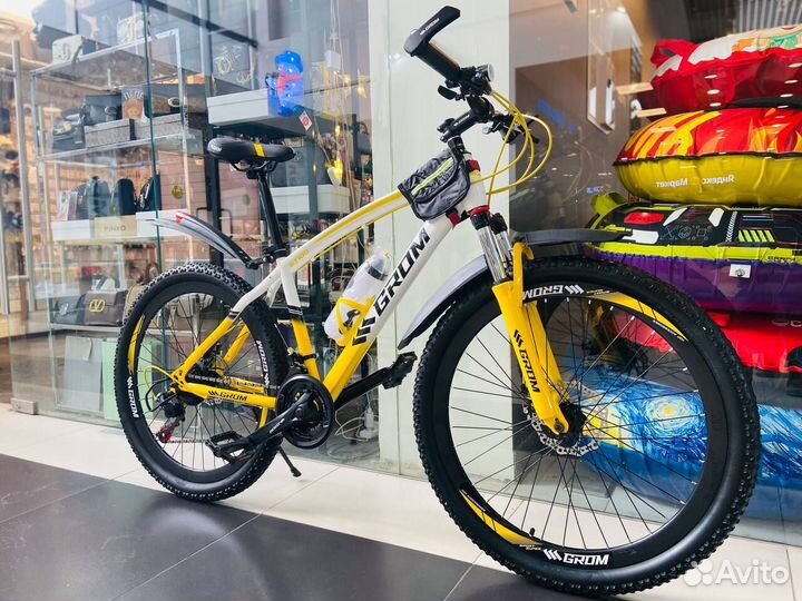 Горный велосипед скоростной grom G026 26'' желто-б