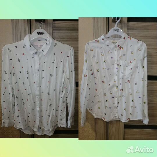 Рубашка школьная, 2шт.На рост 140см. 9-10лет