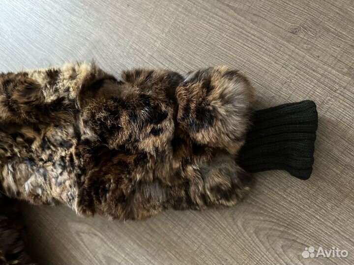 Шуба кролик с капюшоном