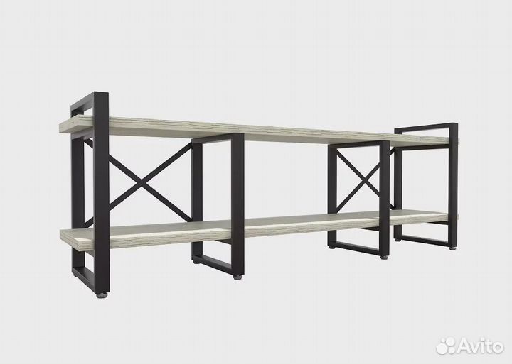 Тумба под тв Айсберг Лофт 160 черный/дуб крафт бел