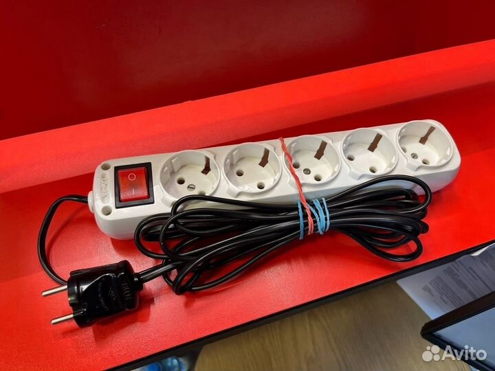 Сетевой фильтр с выключателем, на 5 розеток, 3,5 м