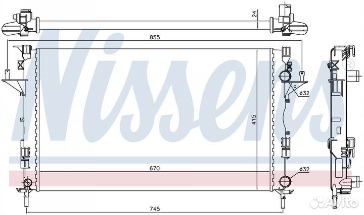 Радиатор охлаждения nissens 63813