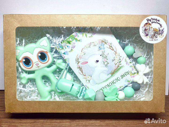 Набор: держатель для пустышки+прорезыватель