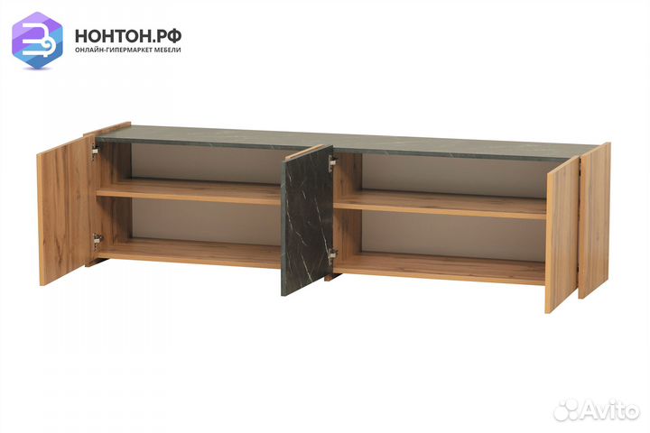 Тв-тумба Адажио 56.01 дуб вотан / мрамор черный