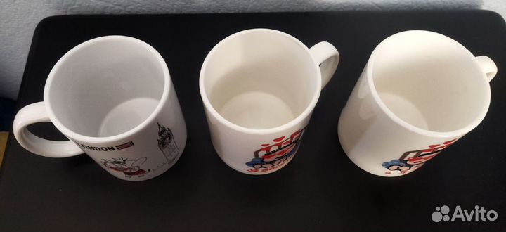 Чайные чашки белые с рисунком