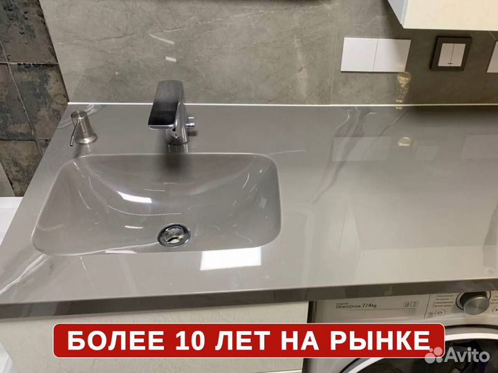 Столешница для ванной из искусственного камня