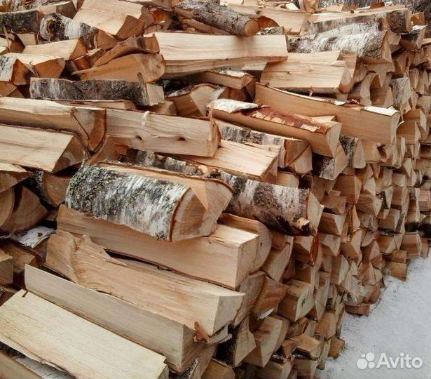 Дрова березовые колотые с доставкой от 3 кубов